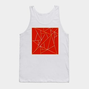 Red Mosaic Design Tank Top